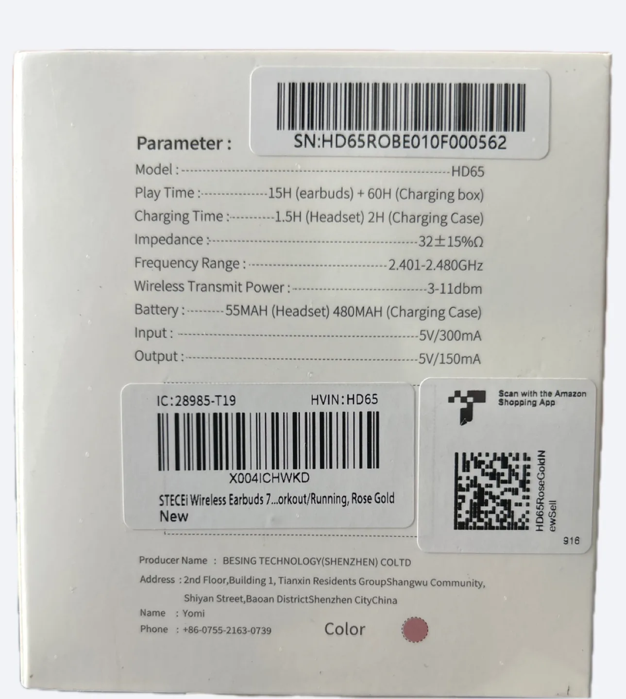 STECEI HD65 True Wireless Earbuds - Rose Gold image indicator(2)