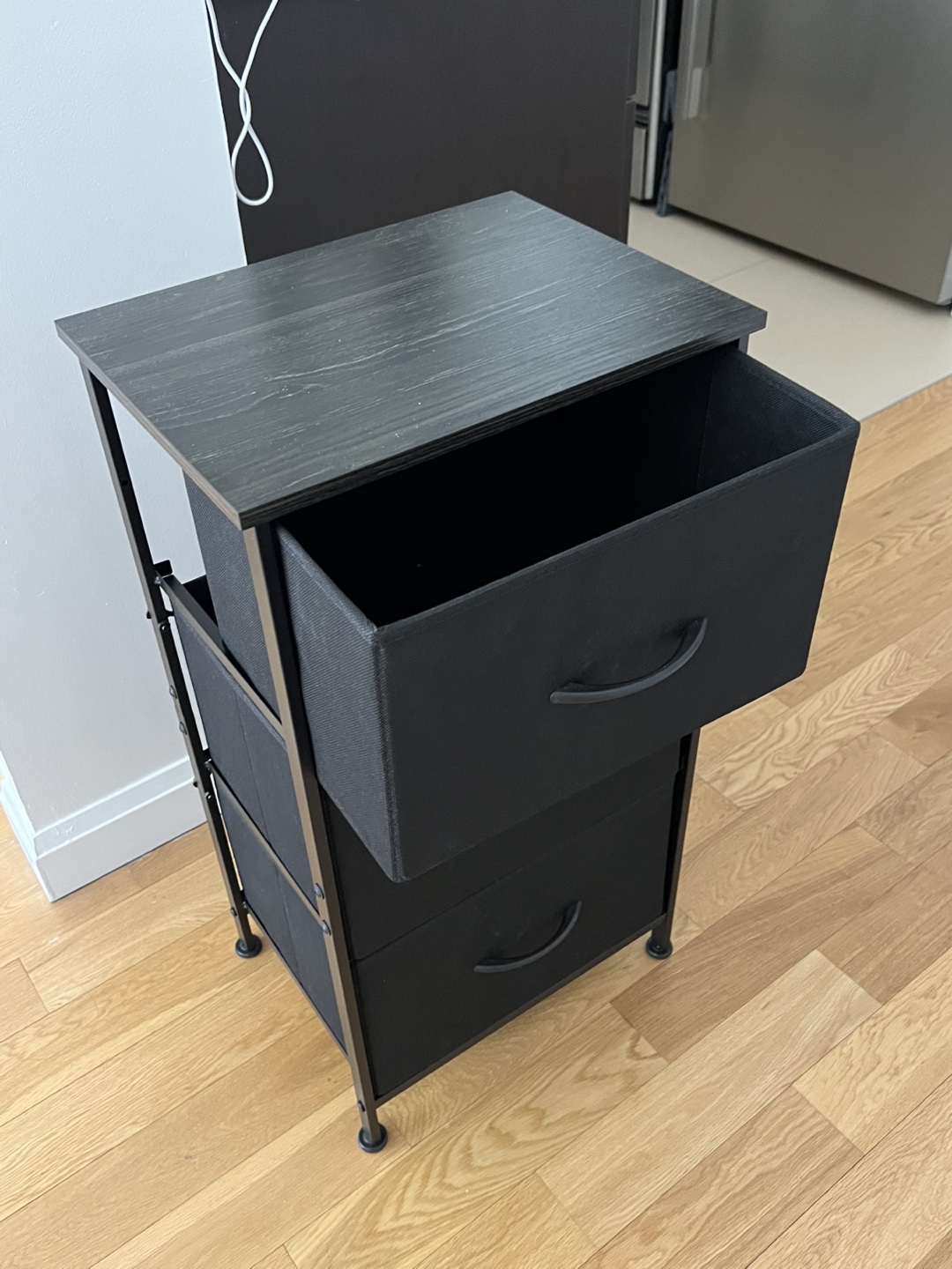 3-Drawer Black Fabric Storage Organizer