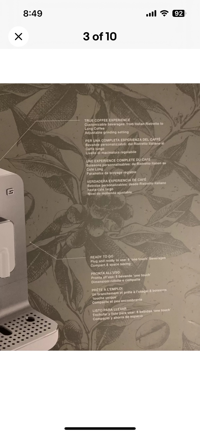 Smeg Fully Automatic Taupe Coffee Machine New With Box - photo 3