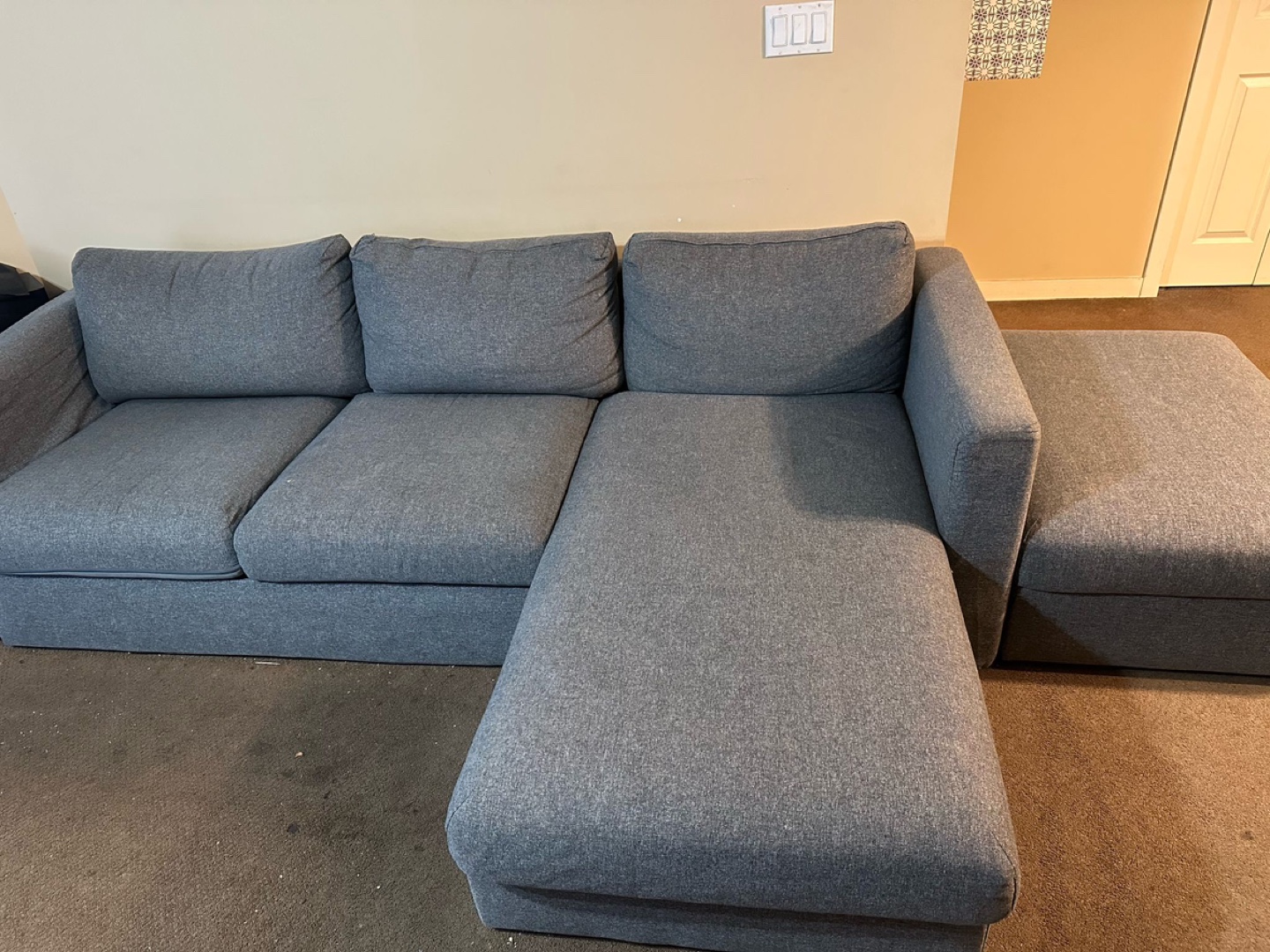 Grey Sectional Sofa with Chaise Lounge - photo 4