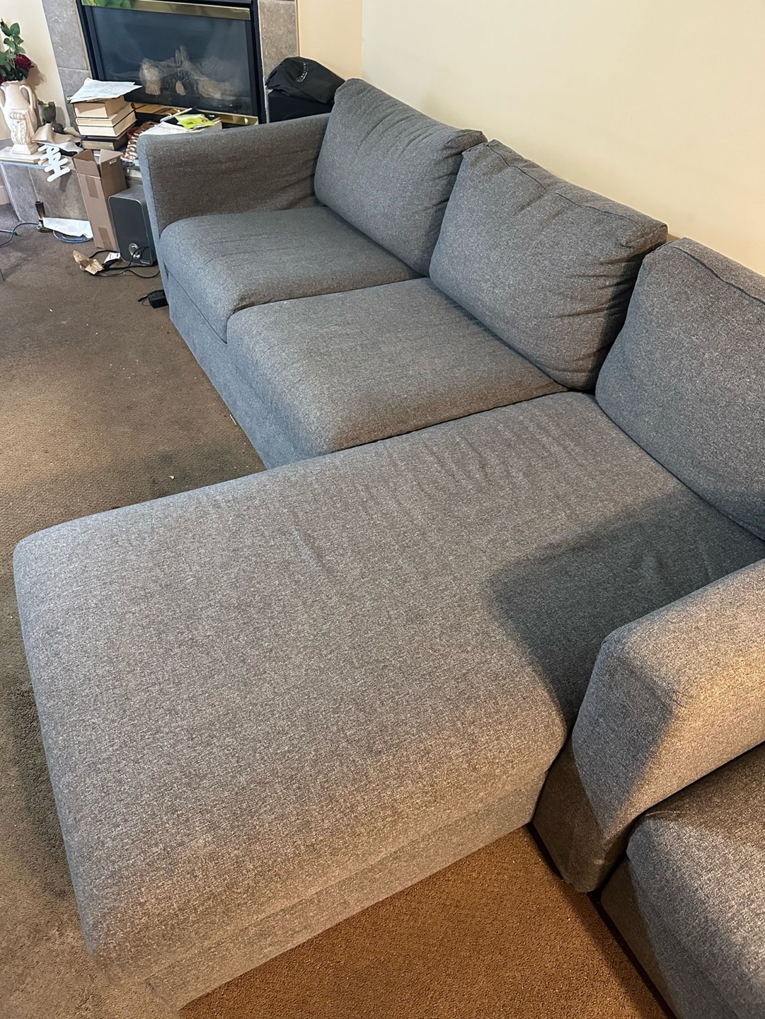 Grey Sectional Sofa with Chaise Lounge - photo 2
