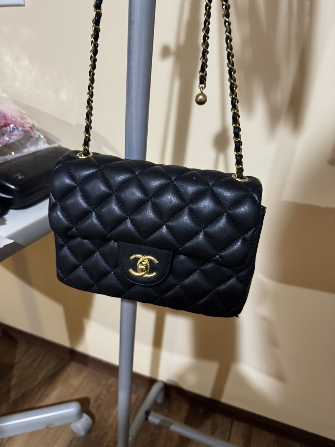 Black Quilted Chain Bag