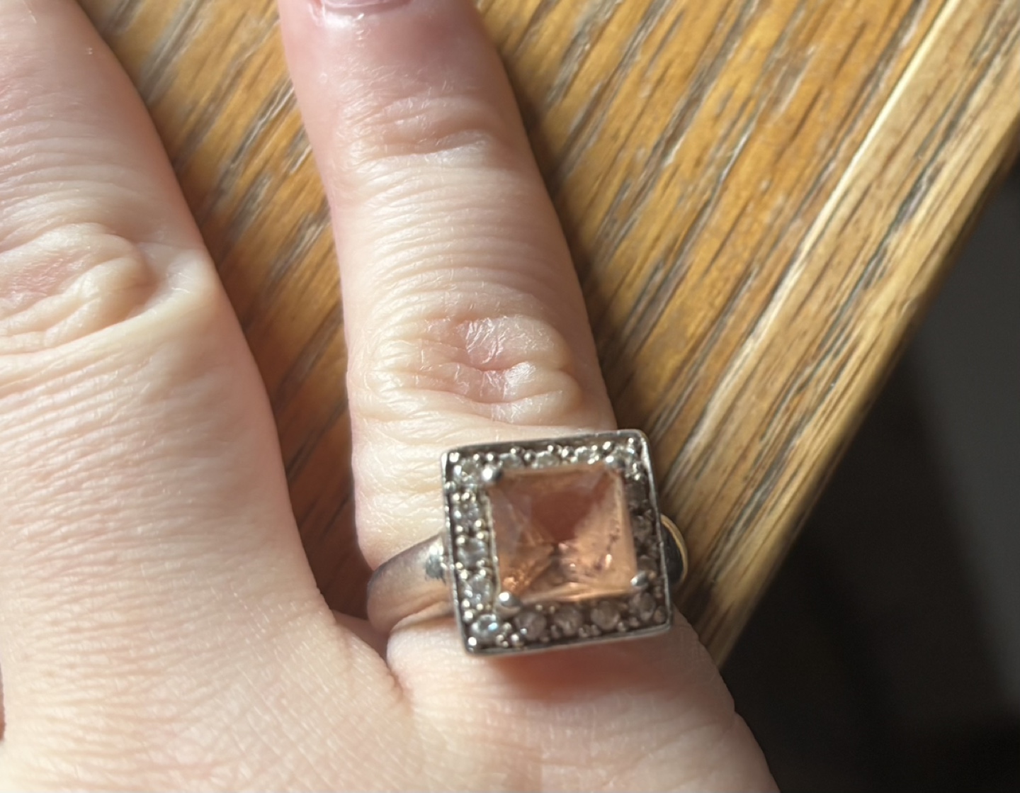 Beautiful Pink/ Light Brown Stone Ring
