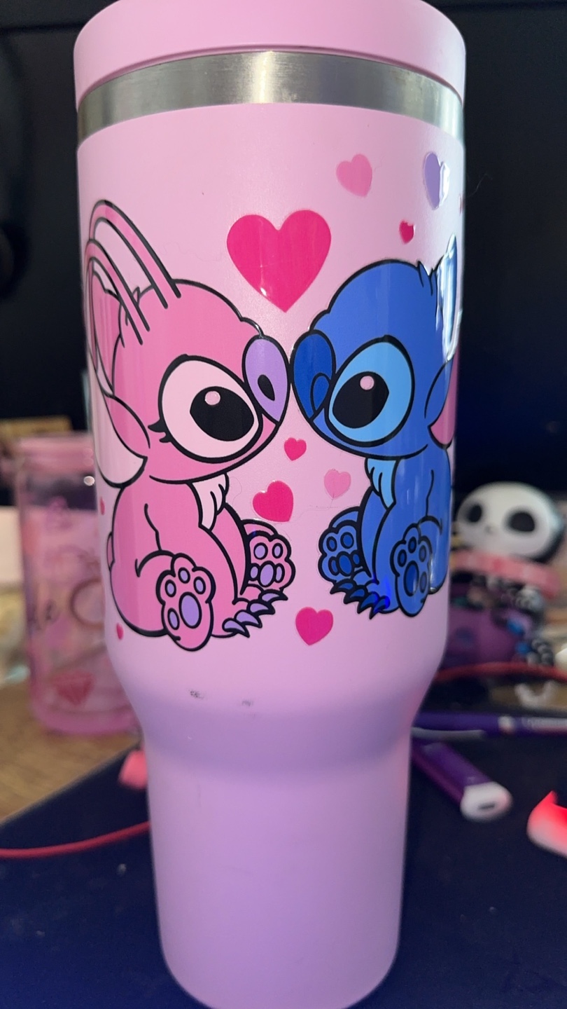 Stitch and Angel Valentine's Day Tumbler