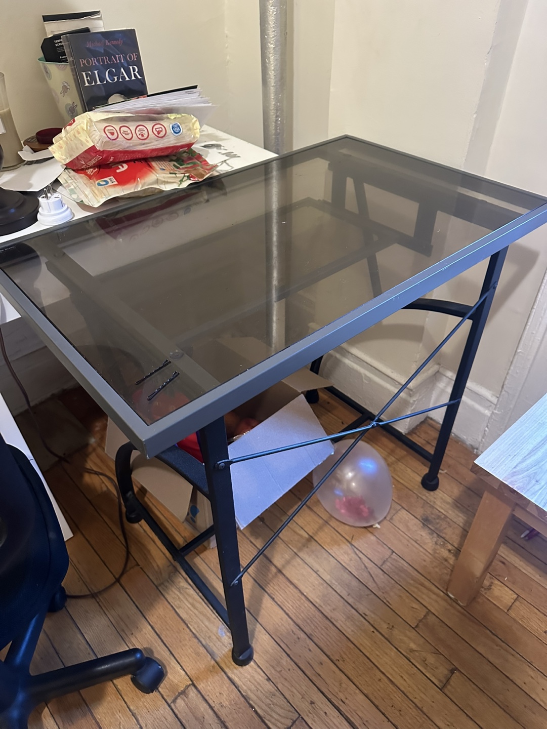 Small Glass Top Computer Desk