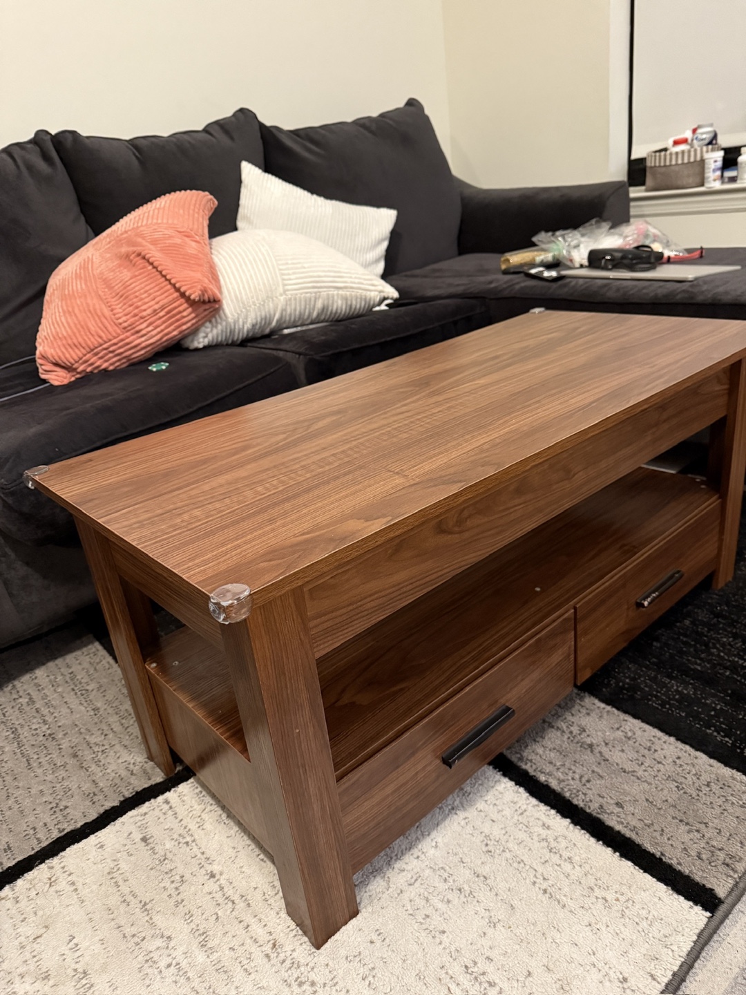 Lift Top Coffee Table with Drawers - Espresso - photo 3