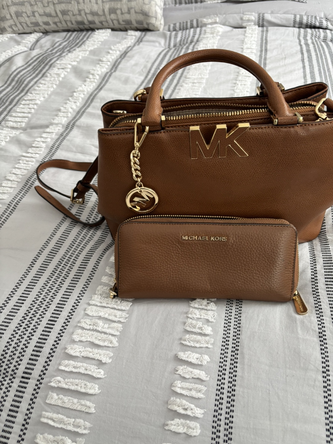 Michael Kors Brown Handbag and Wallet Set