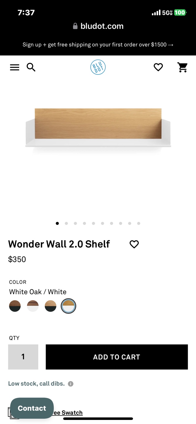 Blu Dot Wonder Wall 2.0 Shelf - White Oak/White - photo 2