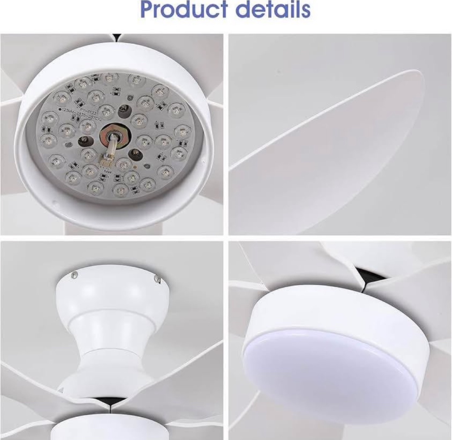 44" White Ceiling Fan with Light and Remote - photo 3