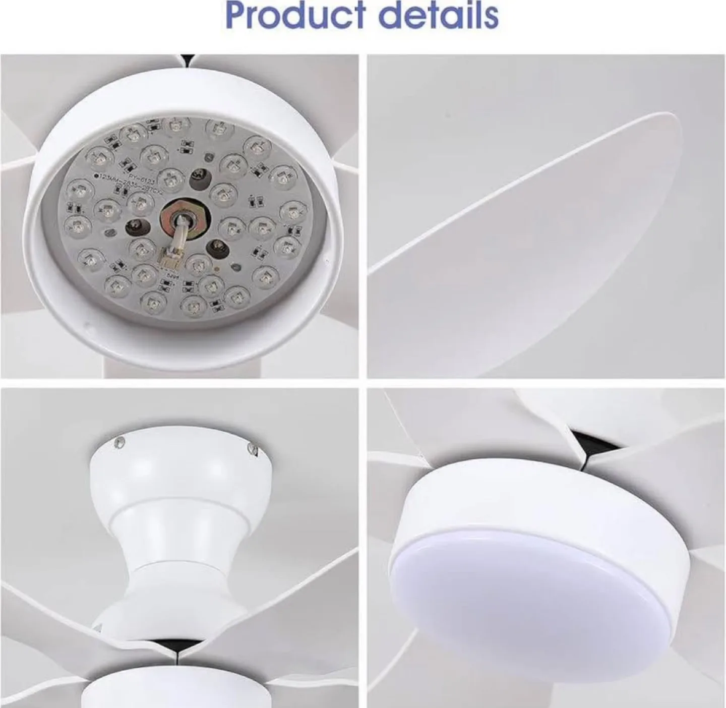 44" White Ceiling Fan with Light and Remote image indicator(3)