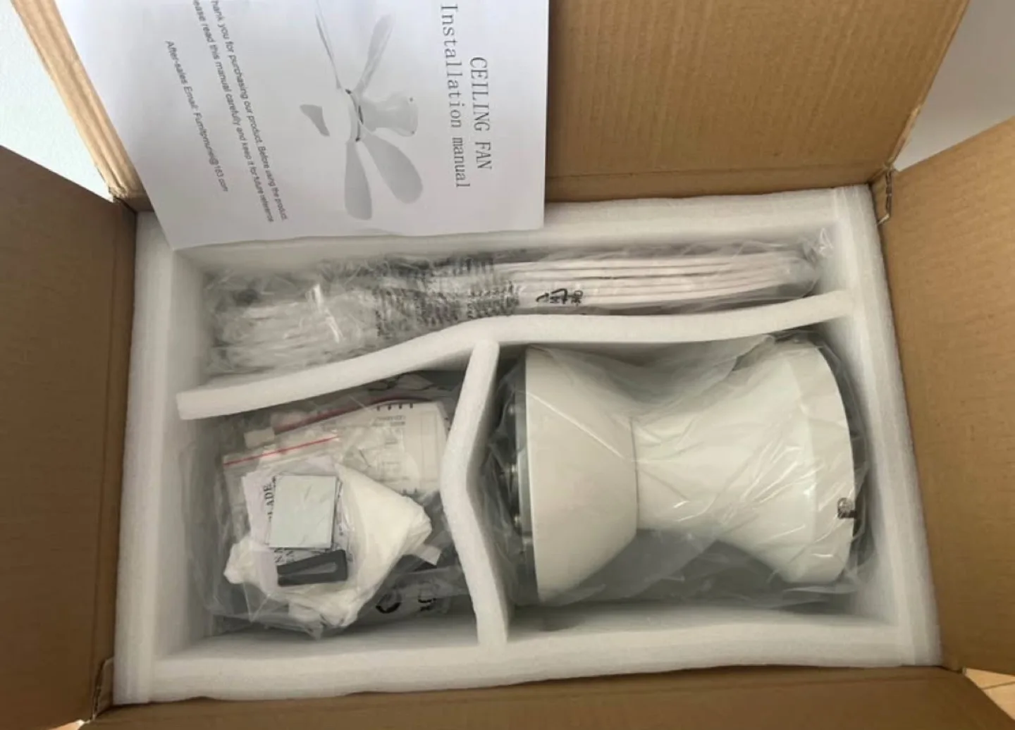 44" White Ceiling Fan with Light and Remote image indicator(9)