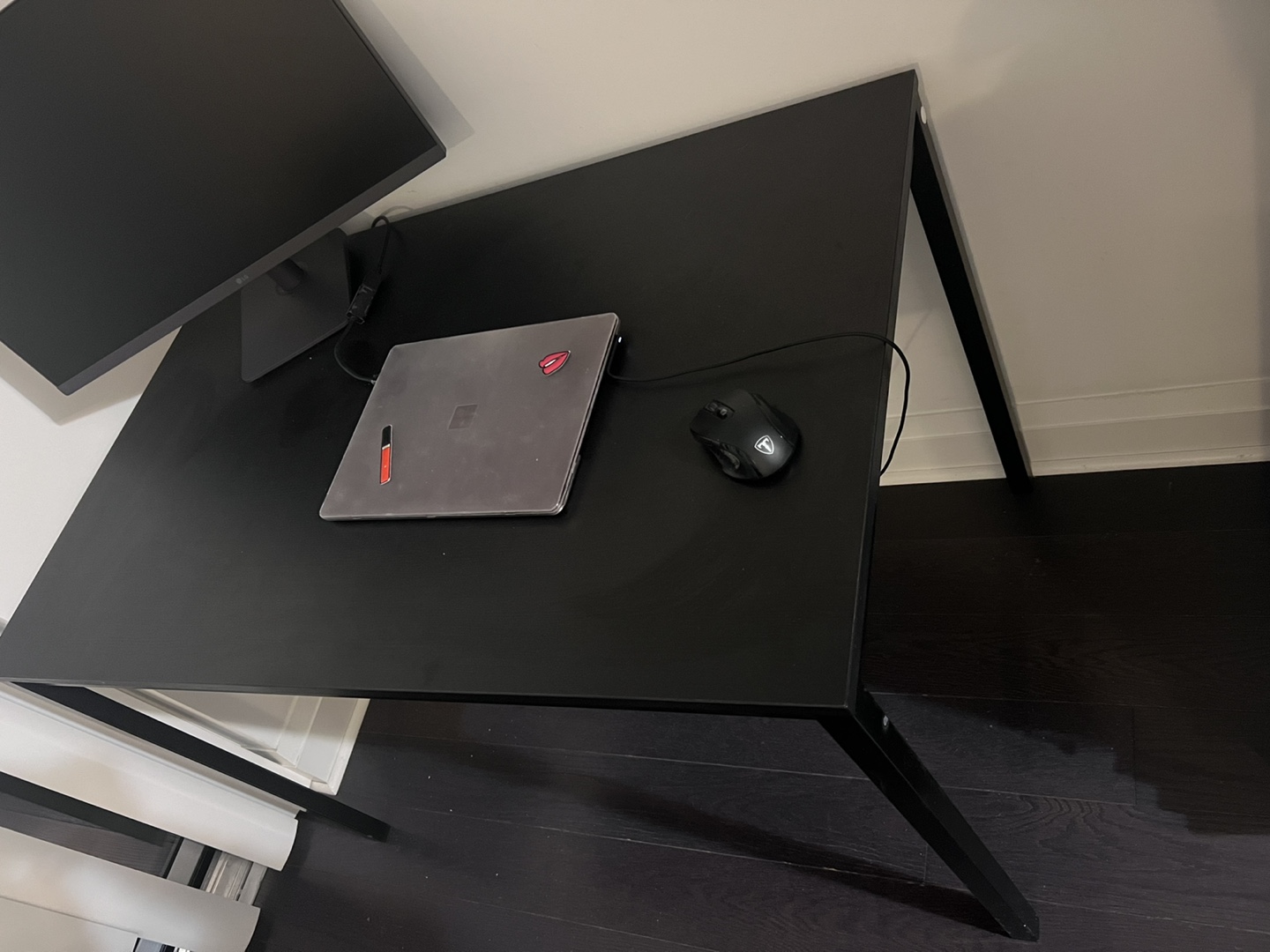 Black Desk with metal legs