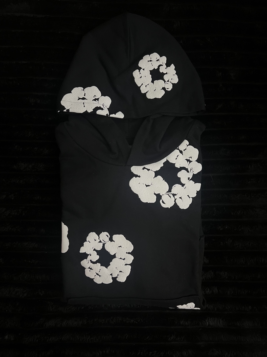 Denim Tears Black and White Flower Hoodie - photo 2