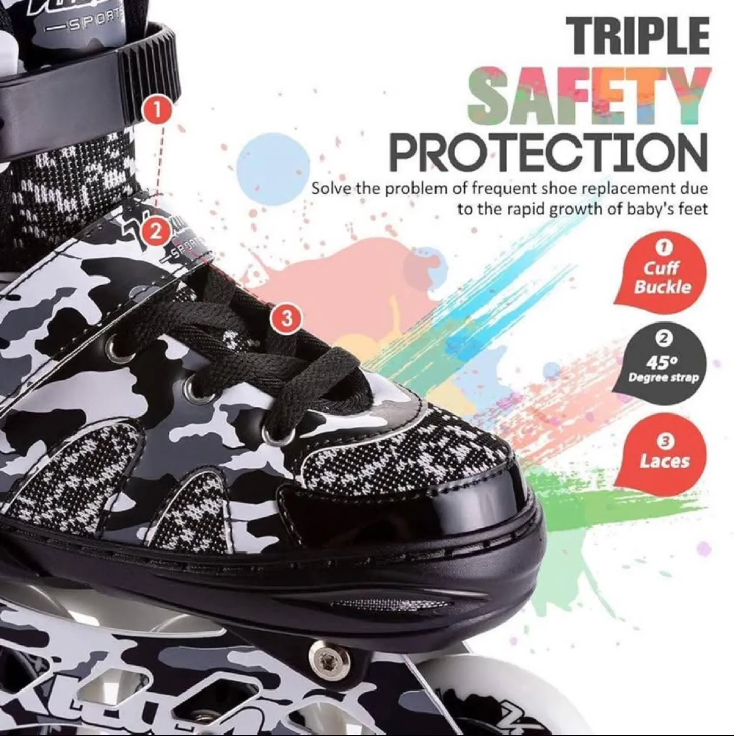 Kuxuan Skates Inline Roller Skates for Kids image indicator(3)