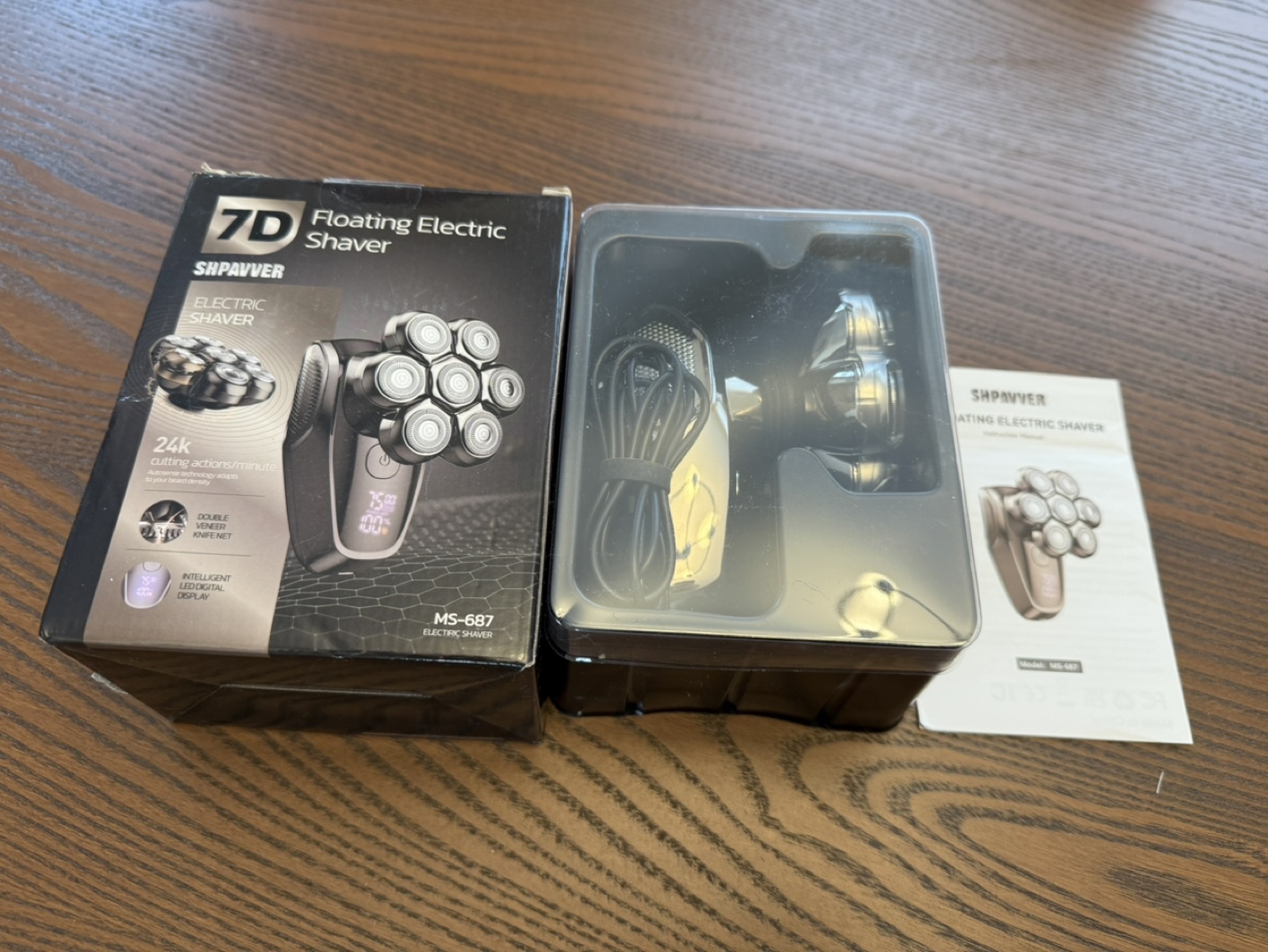 SHPAVVER 7D Floating Electric Shaver, Gold, Model MS-687 - photo 4