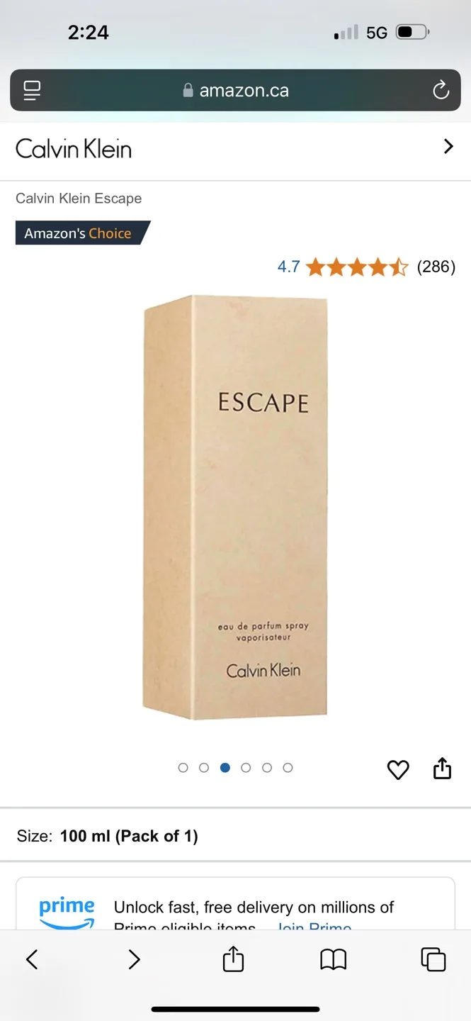 Calvin Klein Escape Eau de Parfum Spray, 100ml image indicator(2)