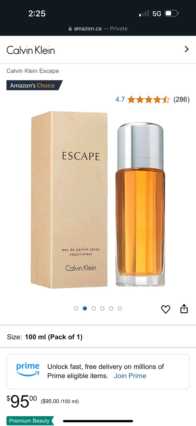 Calvin Klein Escape Eau de Parfum Spray, 100ml image indicator(3)