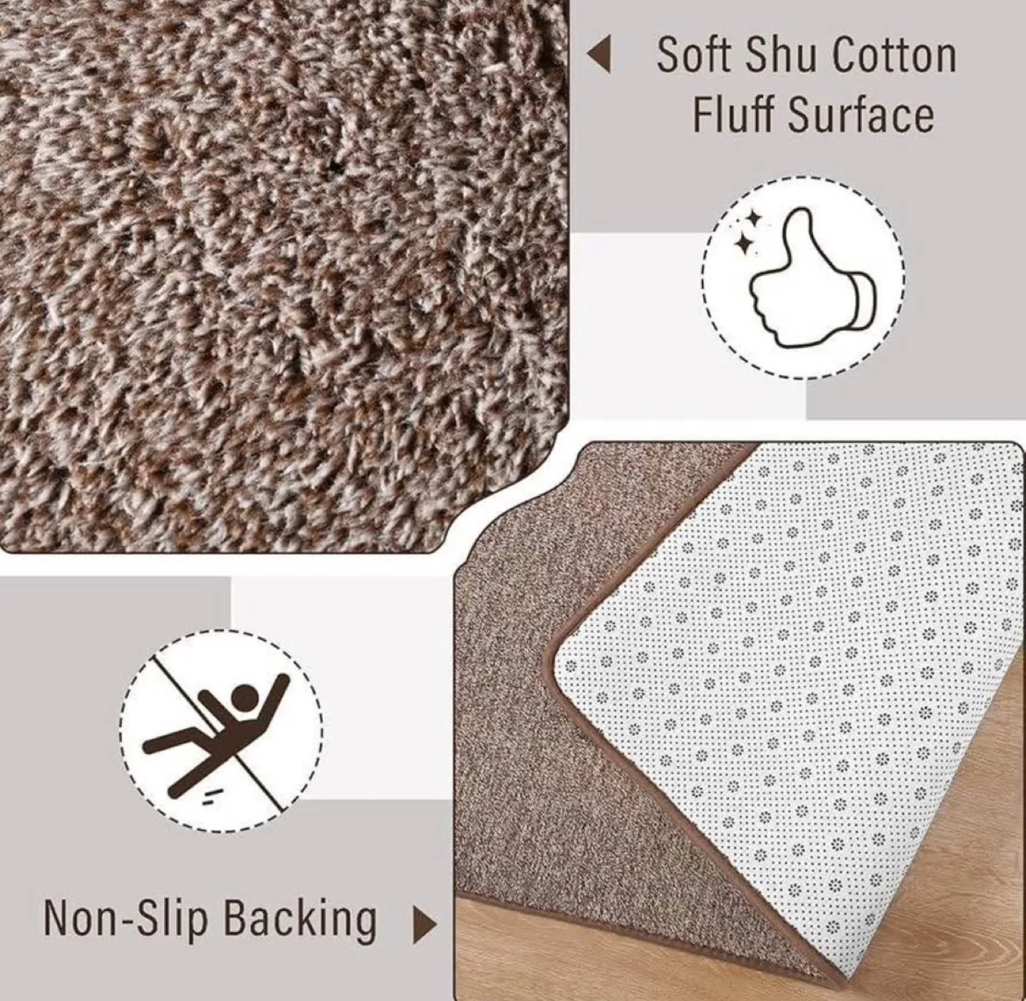 5*7 Machine Washable Area Rug - Soft, Non-Slip Backing image indicator(3)