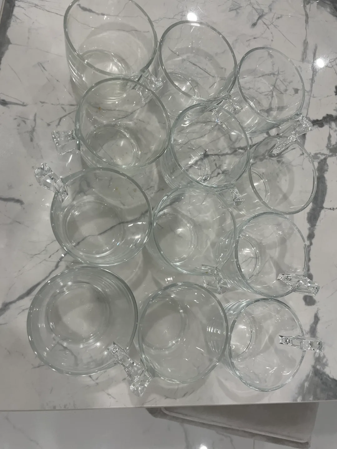 12 Clear Glass Mugs with Handles image indicator(2)