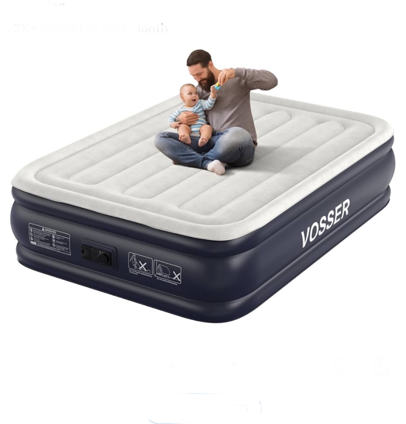 Vosser 18” Air Mattress with Built-in Pump - Full Size