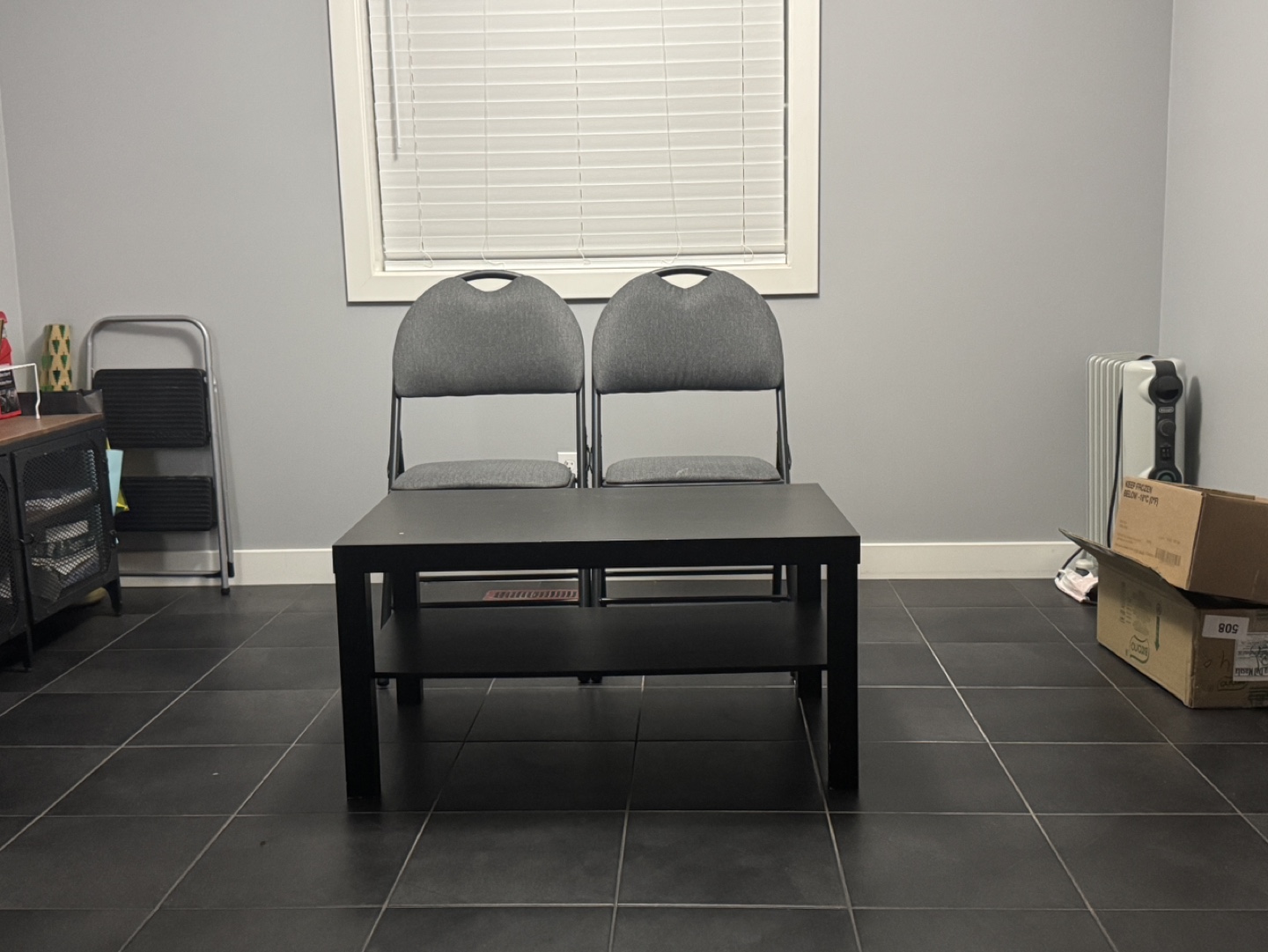 Black Coffee Table with Shelf