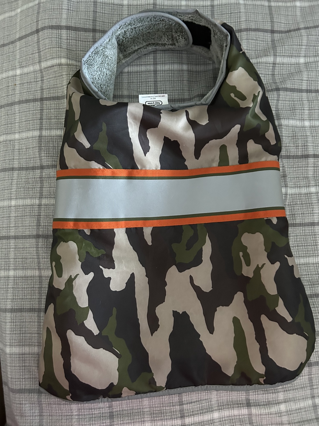 Top Paw Dog Coat Size 14 Camo & Orange Stripes
