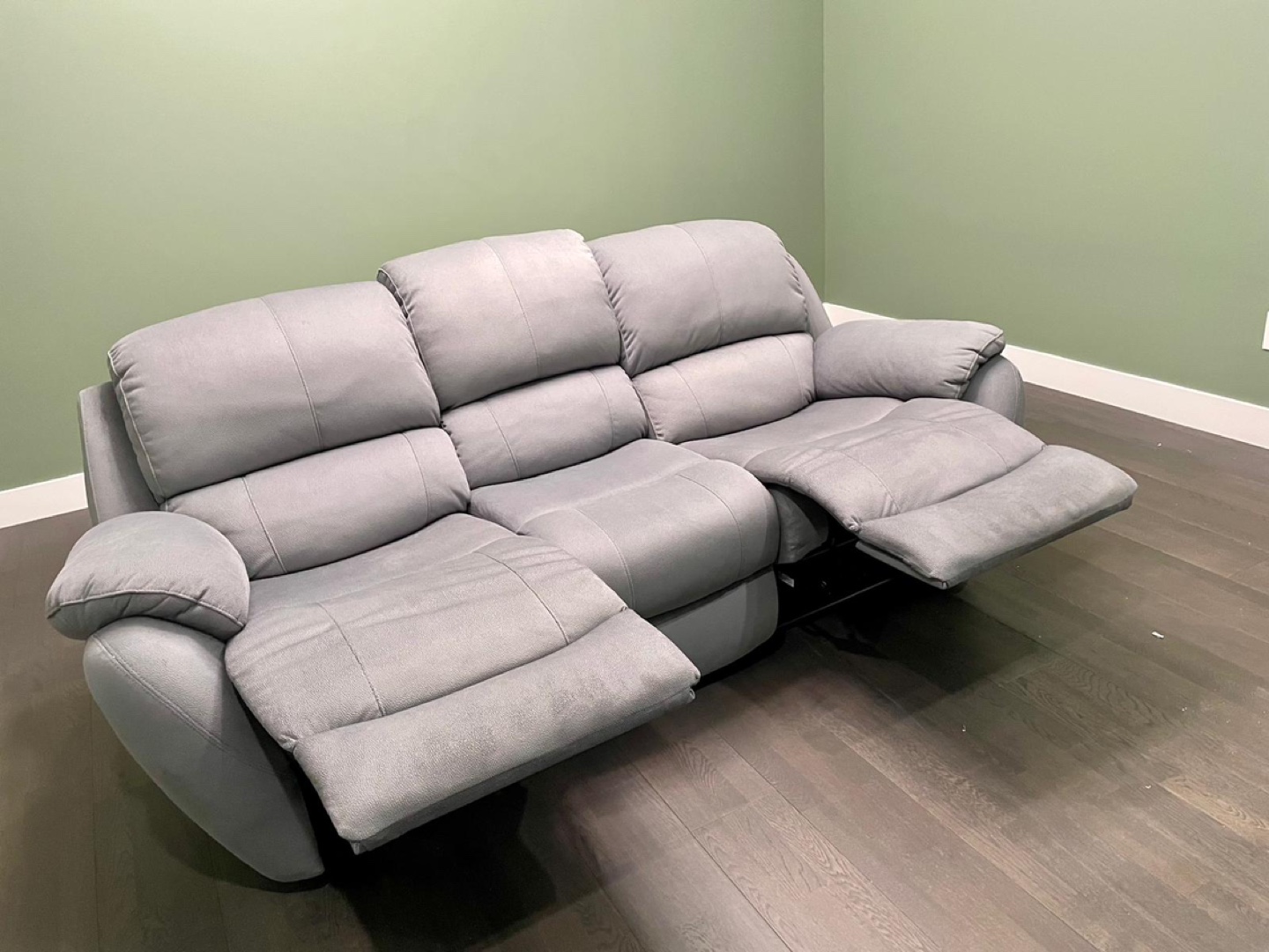 Gray Reclining Sofa - photo 3
