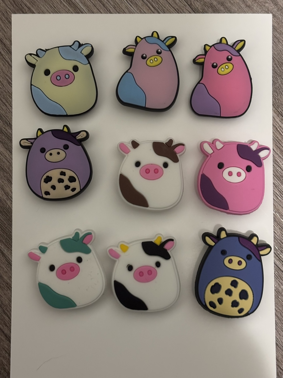 Nine squishmallow Cow Jibbitz Charms