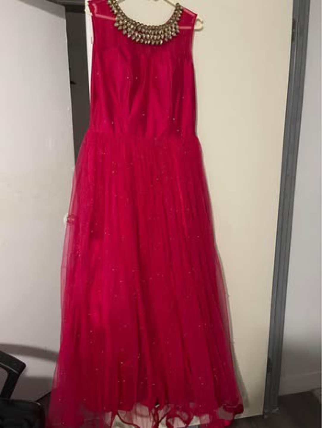 Gorgeous Pink Gown with Embellished Neckline - photo 2