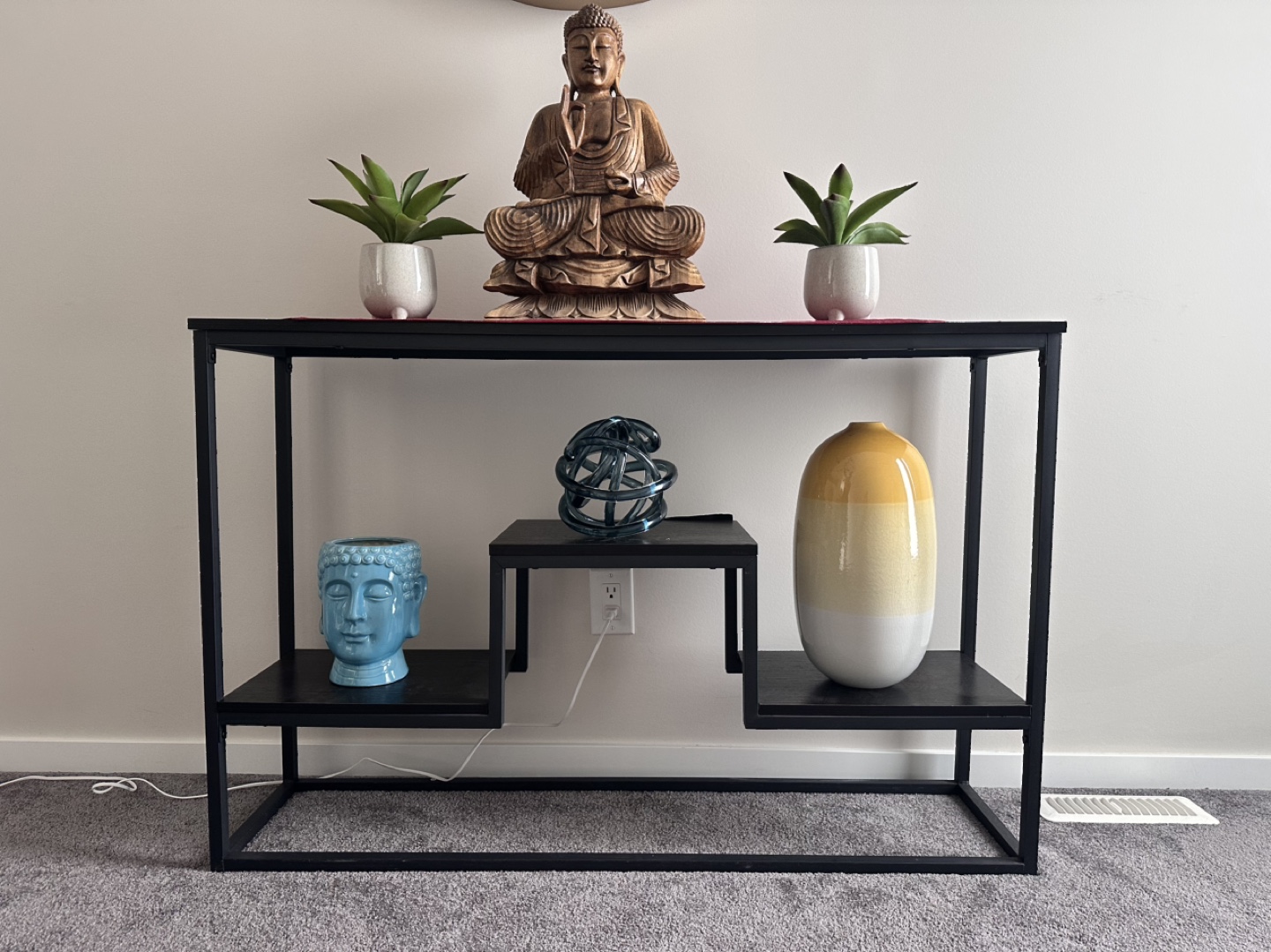 Modern Black Metal Console Table