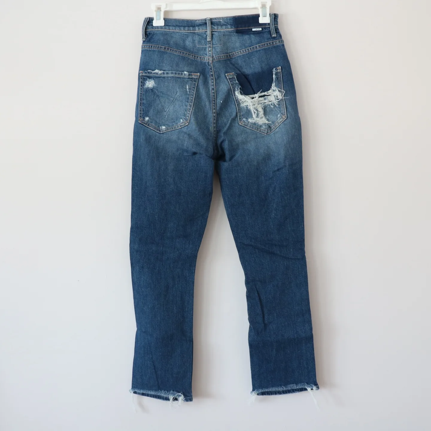 MOTHER The Dazzler Shift  Crop Jeans, Size 27, Distressed Denim image indicator(2)