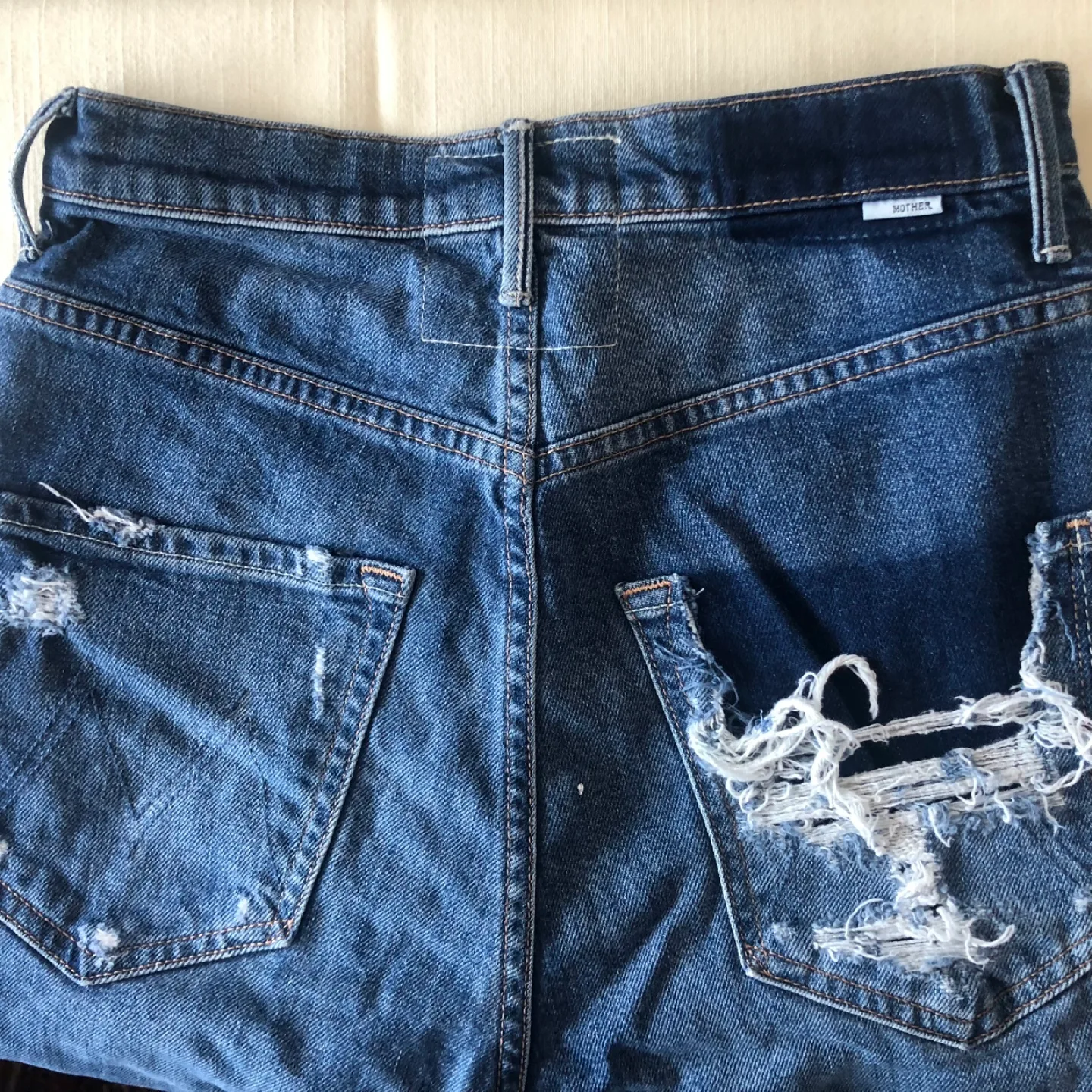 MOTHER The Dazzler Shift  Crop Jeans, Size 27, Distressed Denim image indicator(8)