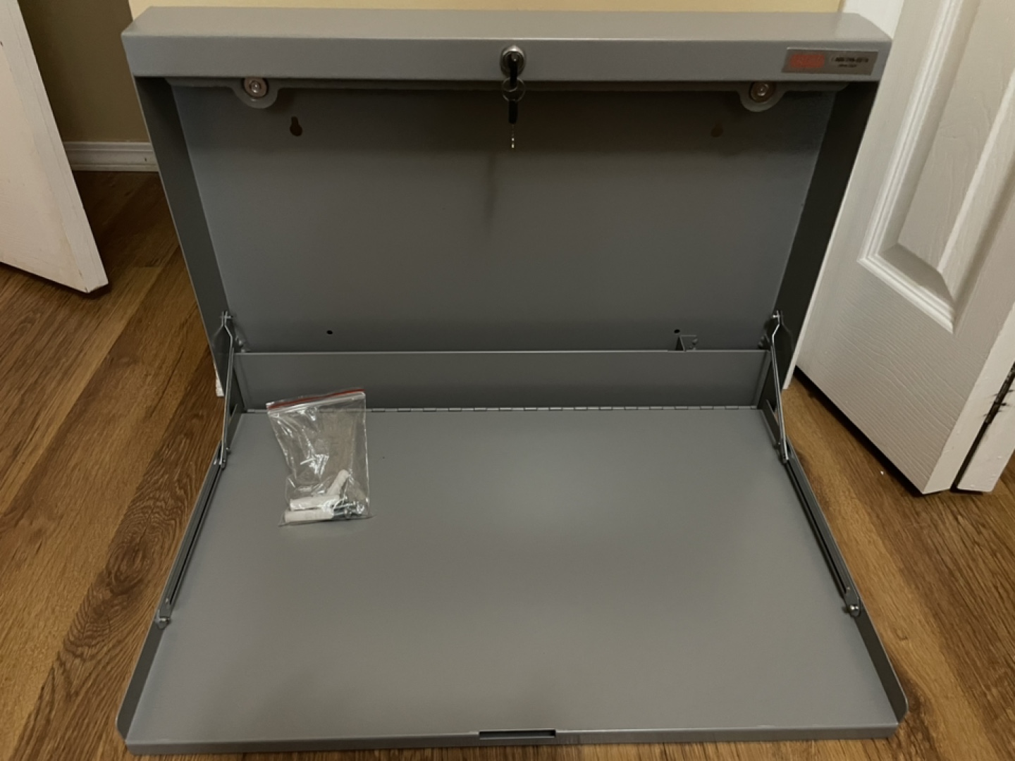 Wall Mounted Metal Storage Desk with Key