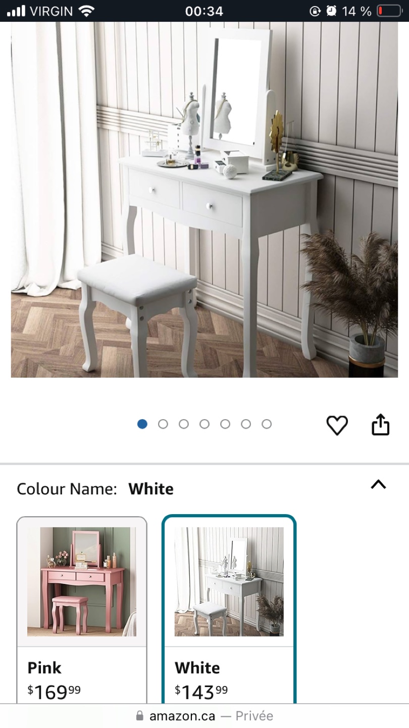 Makeup table