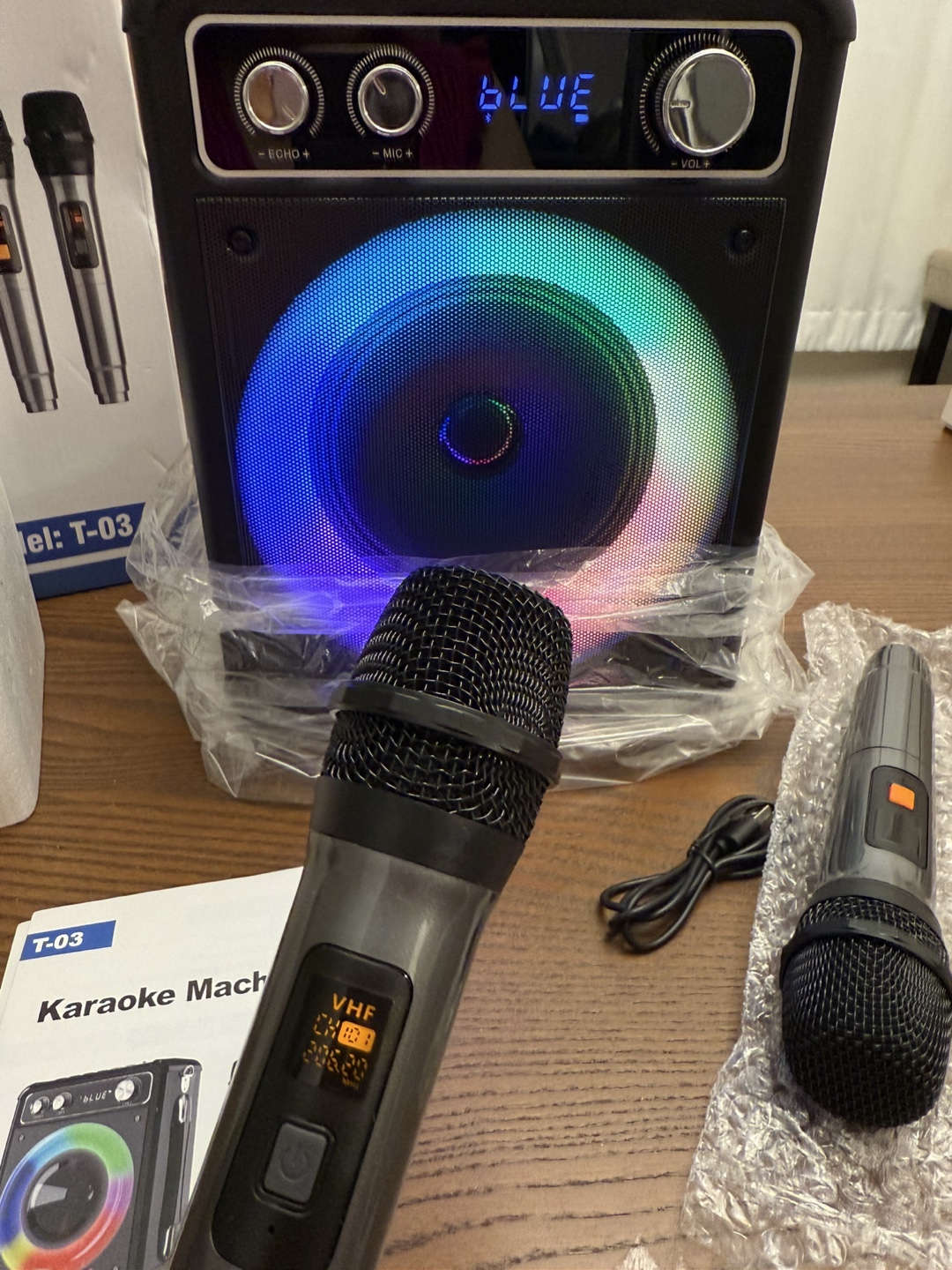 VOSOCO Karaoke Machine with 2 Wireless Microphones - photo 5
