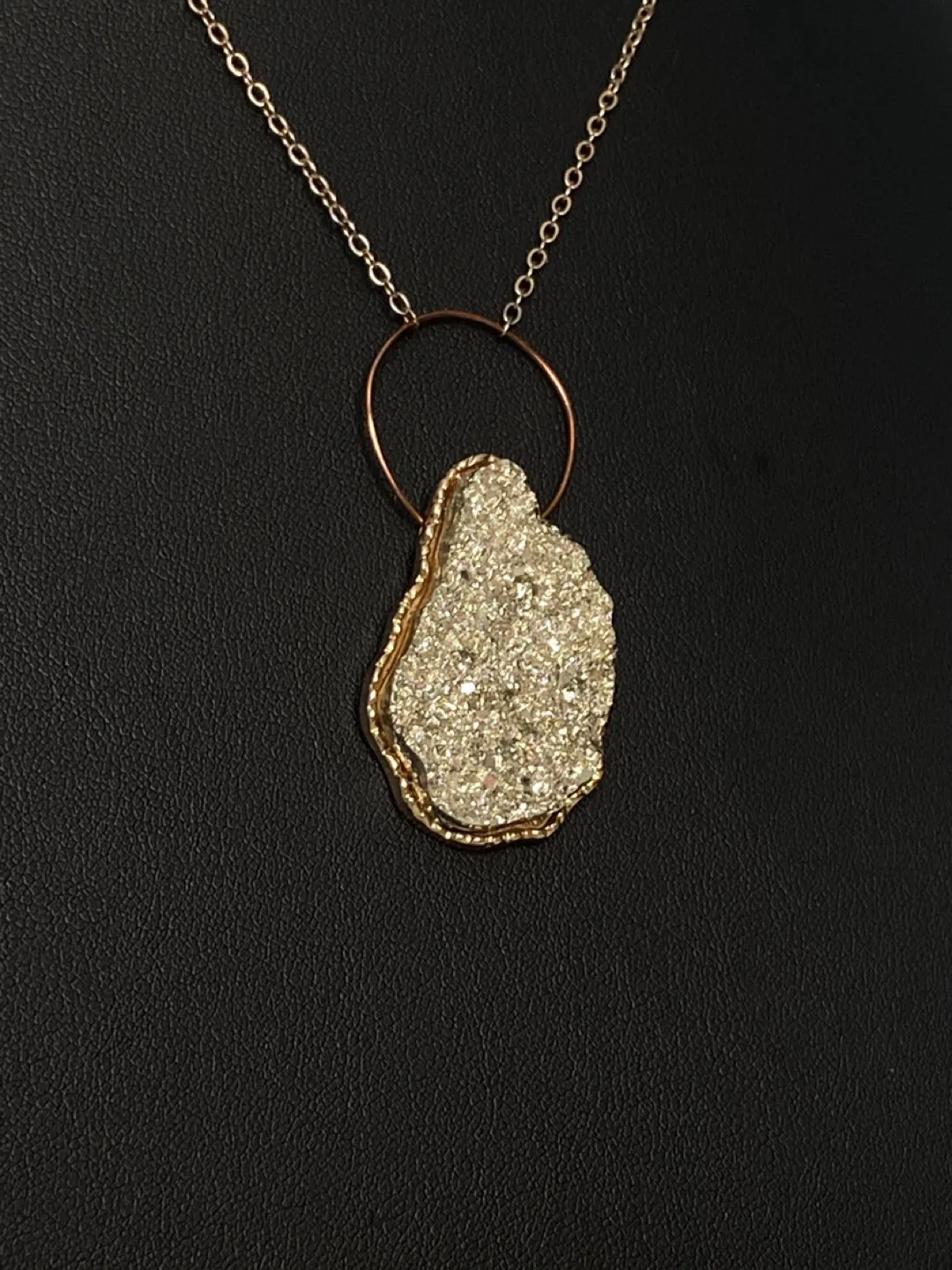 Unique Gold Druzy Necklace image indicator(3)