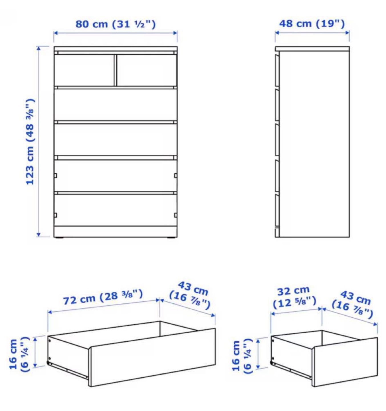 IKEA MALM 6-Drawer Chest White - photo 4