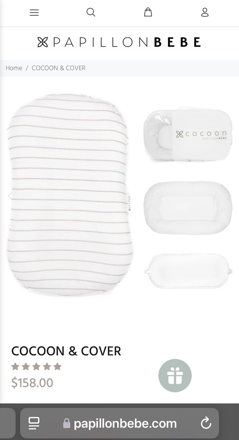 Papillon Bebe Cocoon & Cover - Striped Fawn