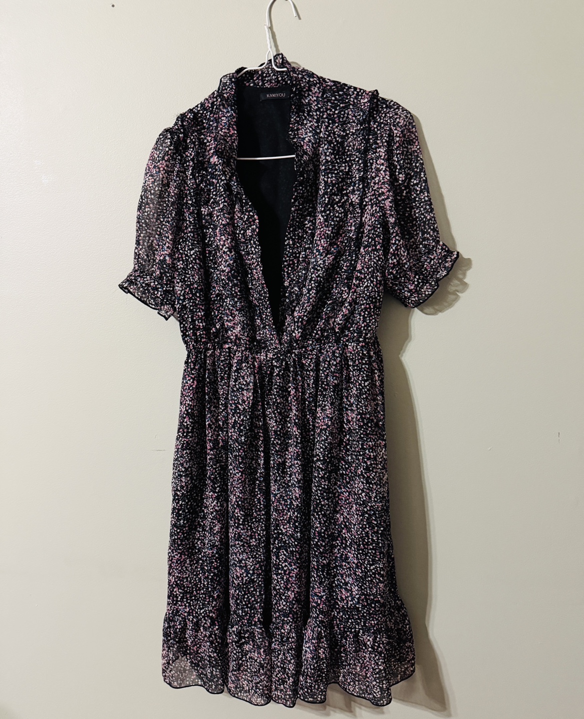 Dark floral midi dress