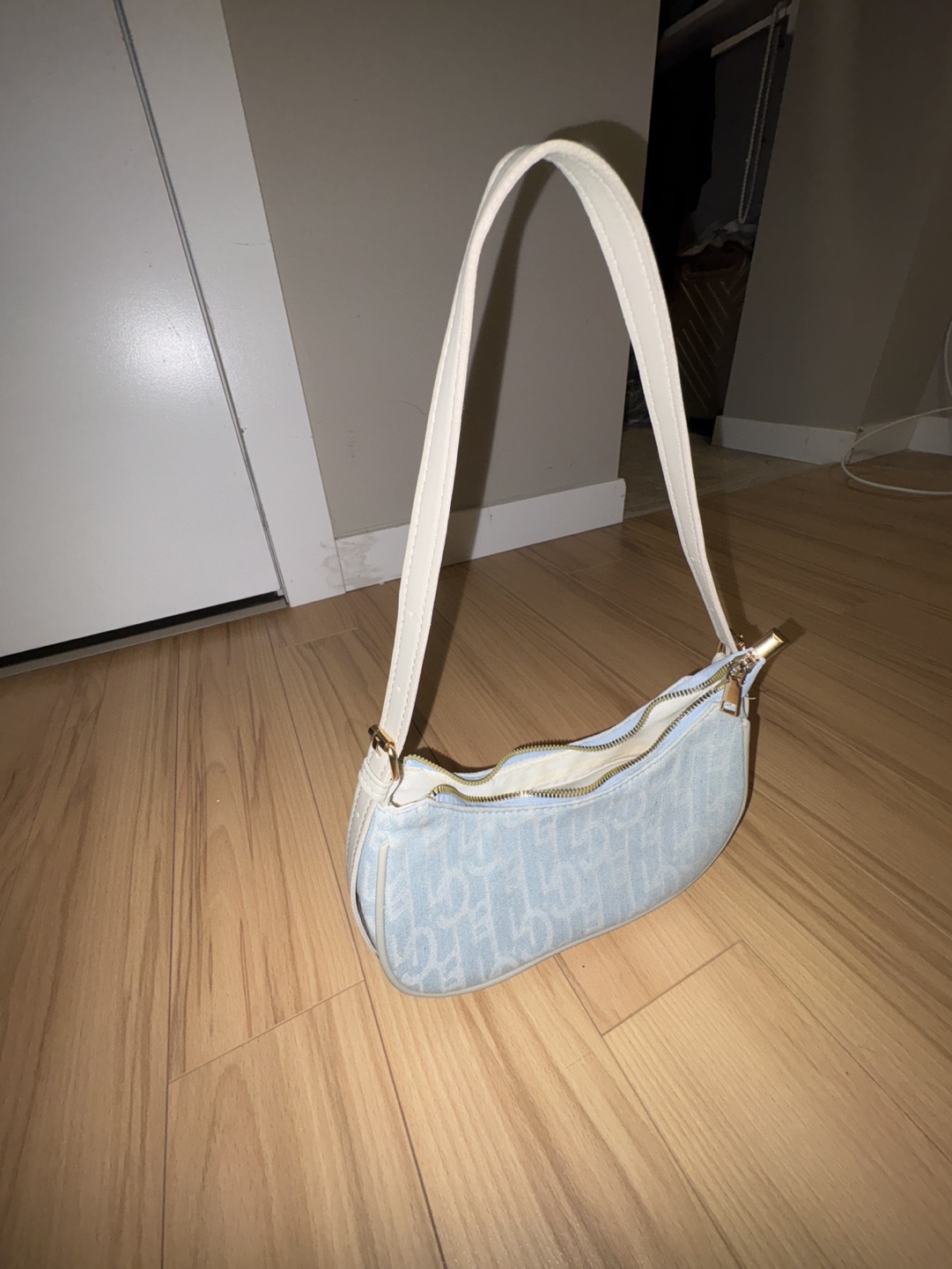 Light Blue Denim Shoulder Bag - photo 2