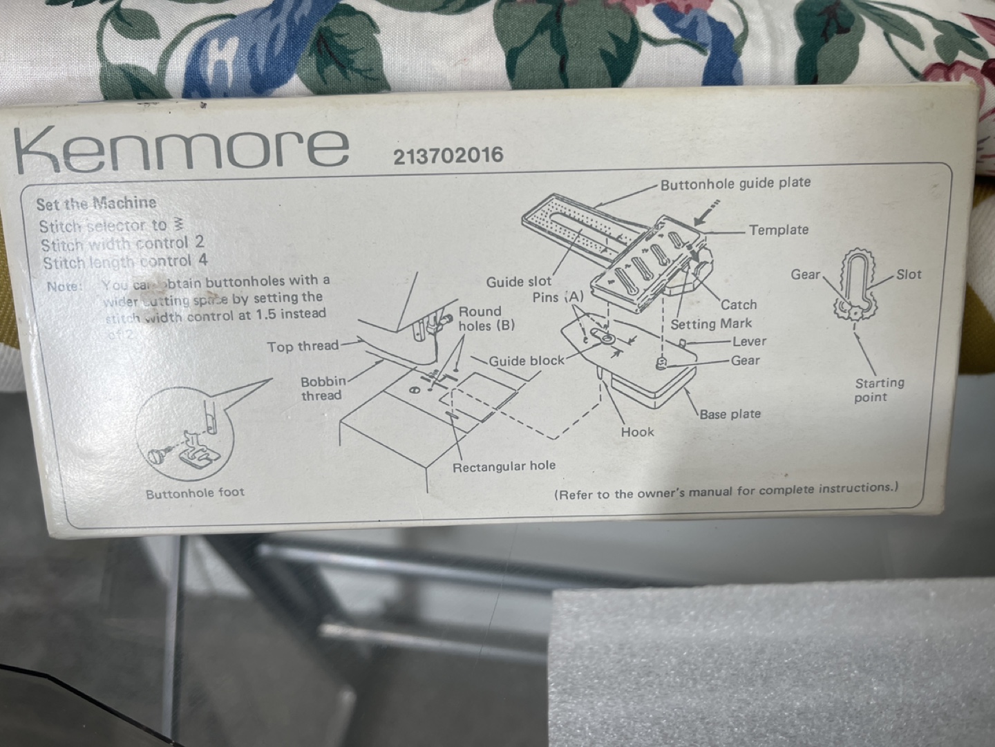 Kenmore 213702016 Buttonhole Attachment - photo 2
