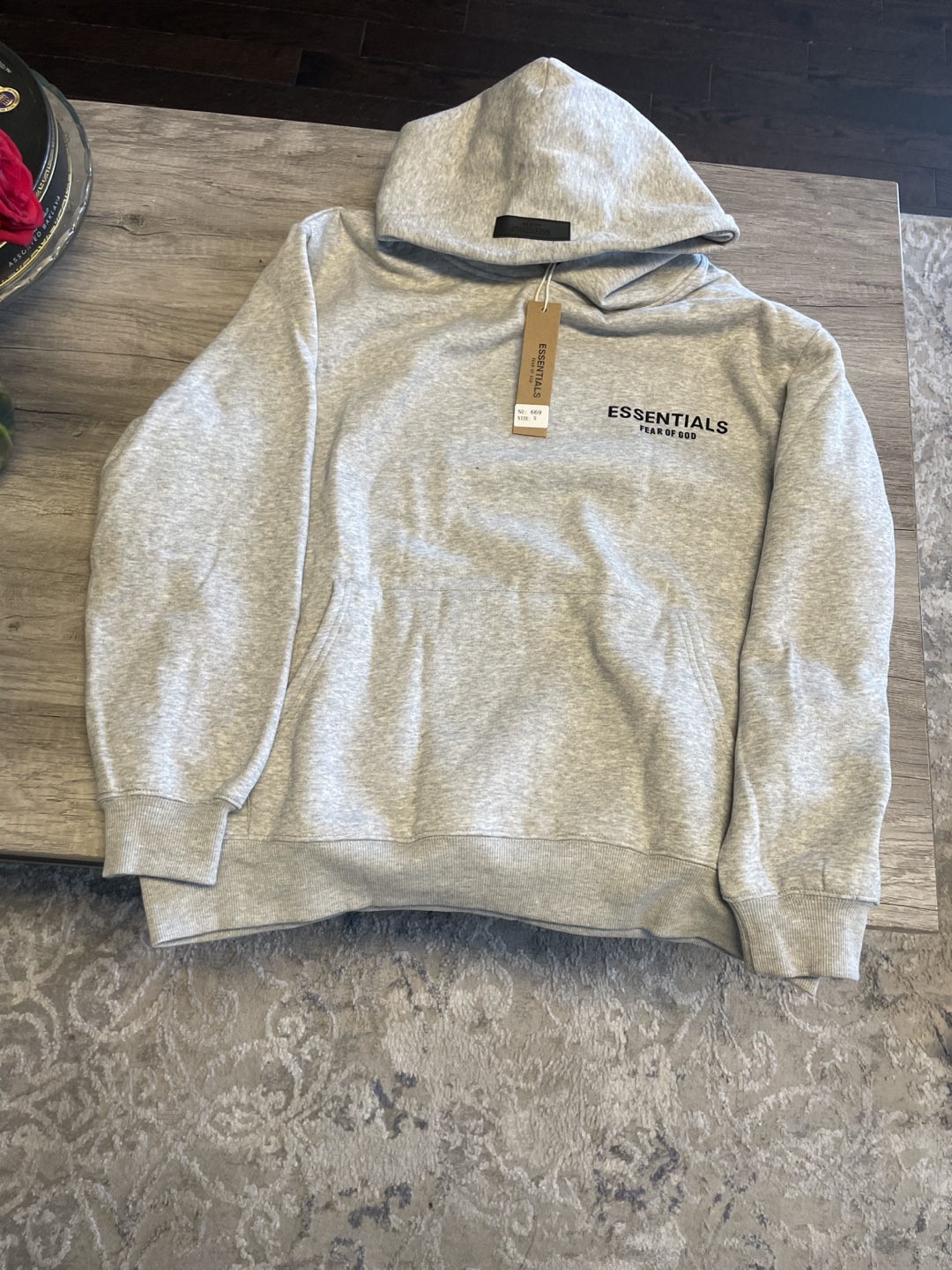Authentic. Fear of God Essentials Grey Hoodie Size Small - photo 2