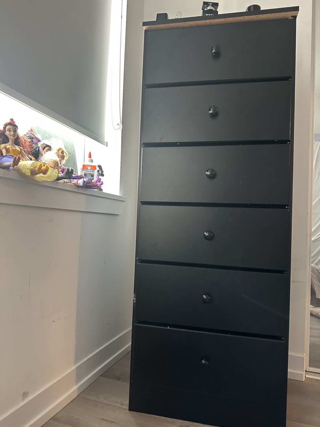 Black 6-Drawer Tallboy
