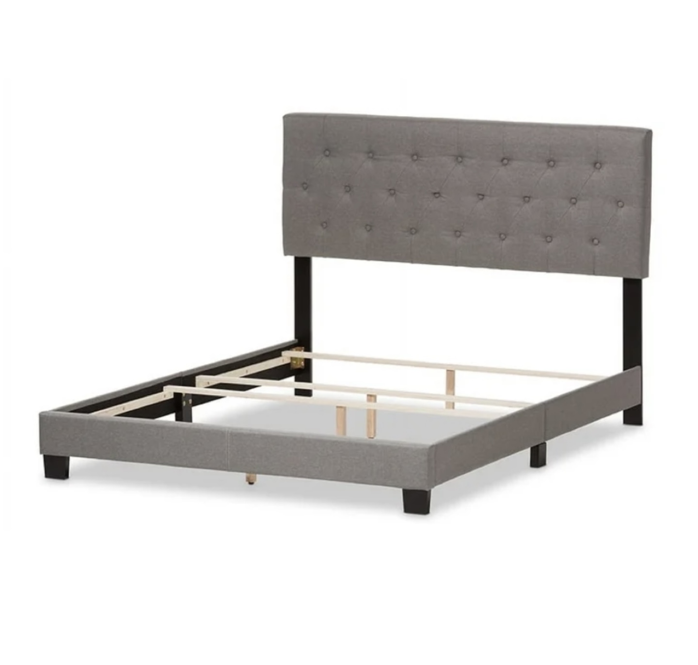 Gray Full Size Bed with Headboard + Mattress