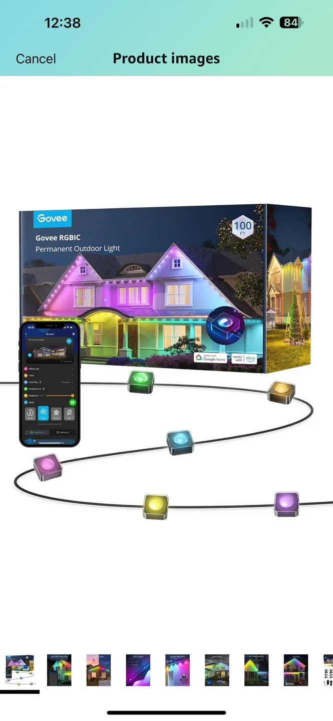 Govee RGBIC 100ft Permanent Outdoor Smart LED Light Strip image indicator(2)