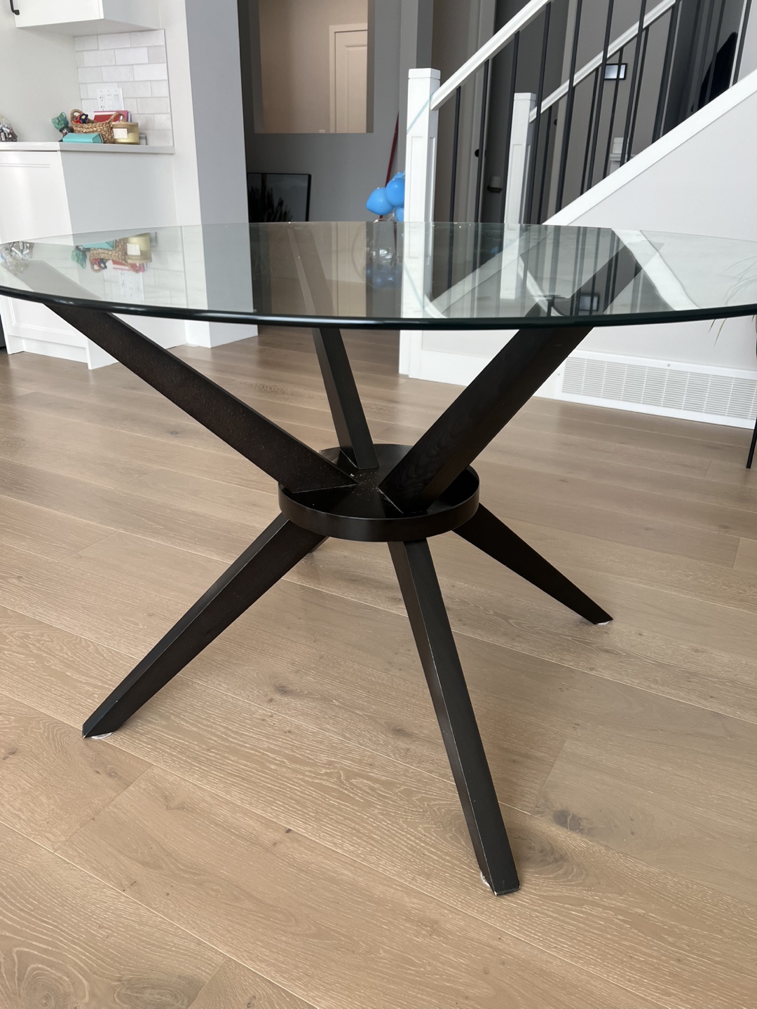 Glass Top Dining Table with Four Velvet Chairs - photo 3