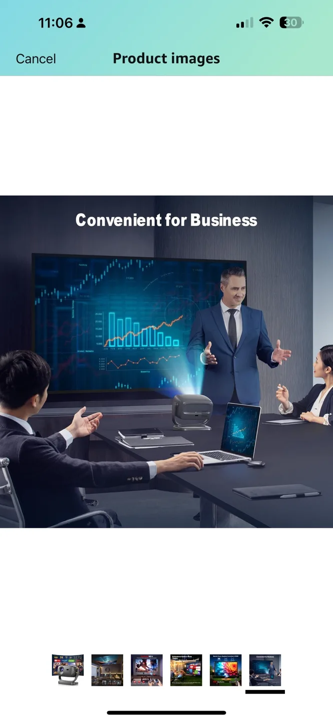 Portable Projector with Streaming Apps - 220" Display image indicator(6)