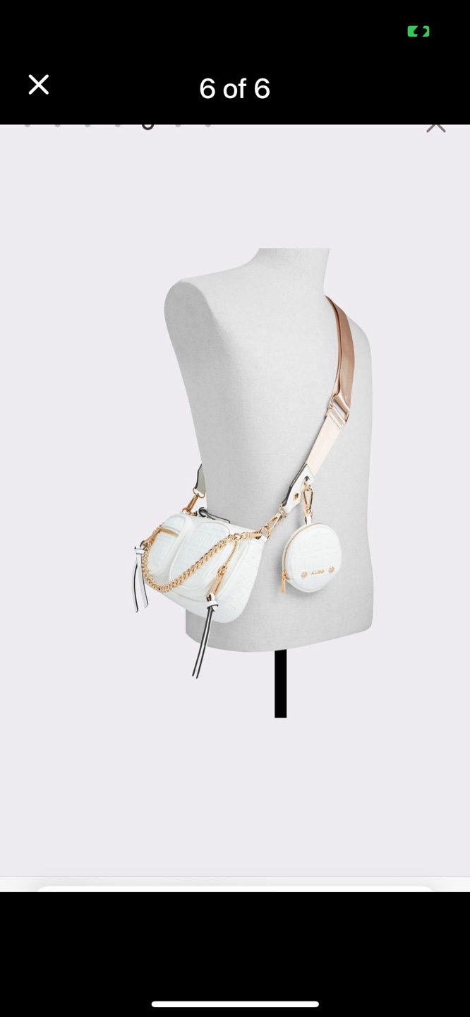 Aldo Women's White Bag with Chain Strap & Coin Purse - photo 5