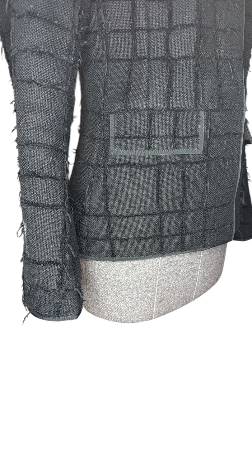 Pink Tartan Black fitted Blazer textured fabric image indicator(3)