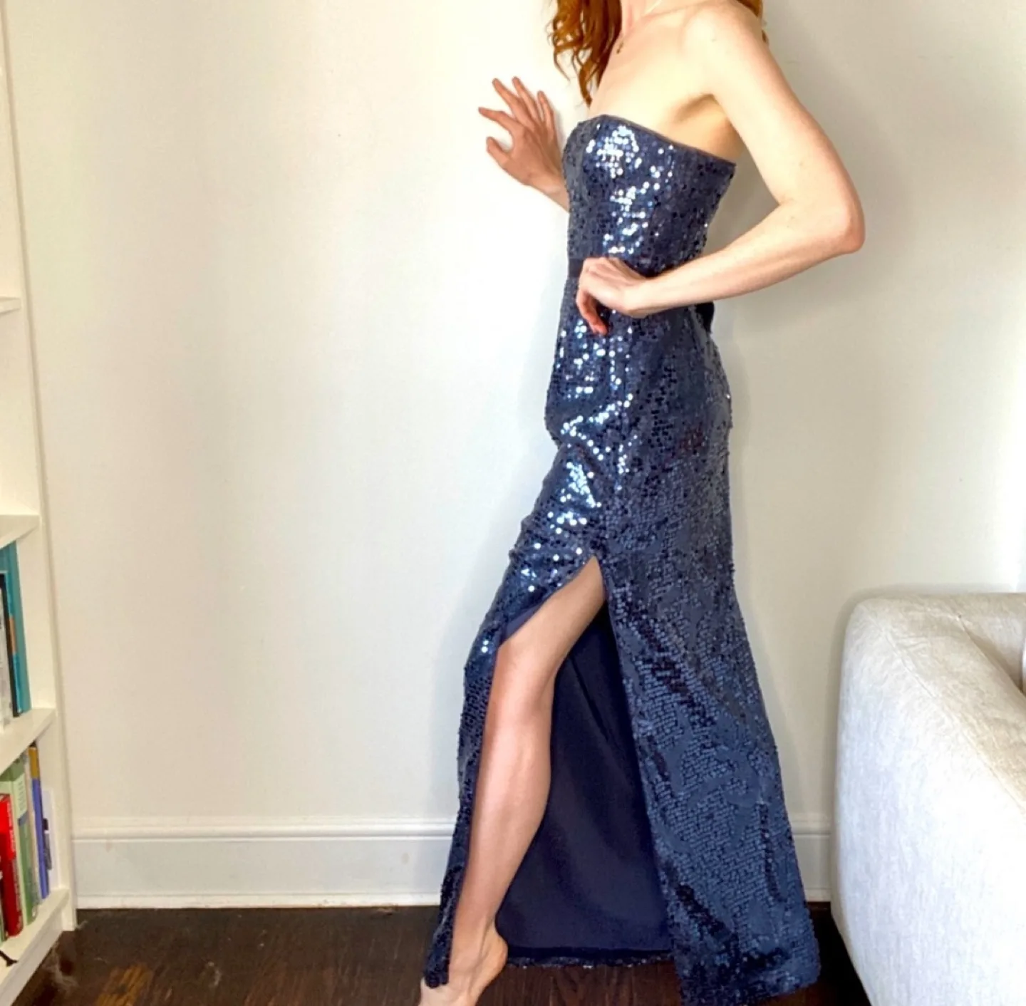 Stunning sequined BCBG gown thumbnail